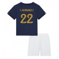 Dječji Nogometni Dres Francuska Theo Hernandez #22 Domaci SP 2022 Kratak Rukav (+ Kratke hlače)